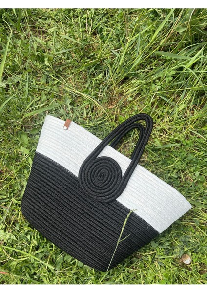 Mini Vanilli El Yapımı Hasır Görünümlü Jüt Plaj Çantası modelleri