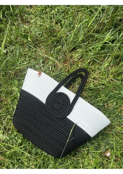 Mini Vanilli El Yapımı Hasır Görünümlü Jüt Plaj Çantası fırsatları