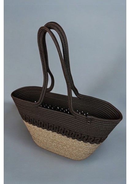 Hasır Jüt Kadın Omuz Çantası, %100 El Yapımı, Pamuk, Vegan, Jüt Hasır Plaj Çantası fiyatları