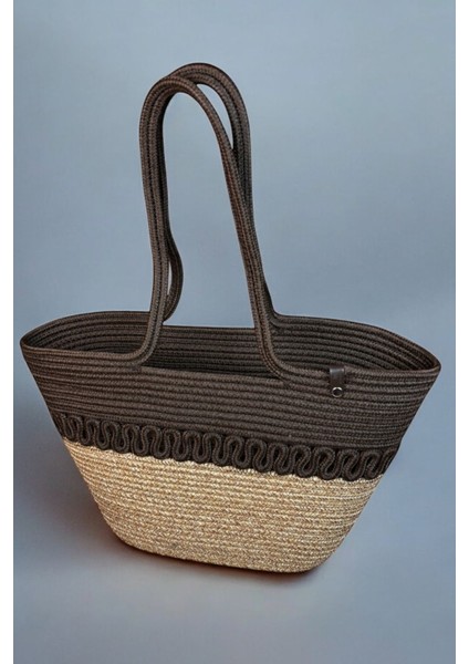 Hasır Jüt Kadın Omuz Çantası, %100 El Yapımı, Pamuk, Vegan, Jüt Hasır Plaj Çantası fırsatları