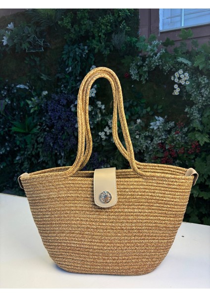 Sardinia Kapaklı Handmade Hasır Tote Plaj ve Günlük Çanta Yazın Modası fiyatları