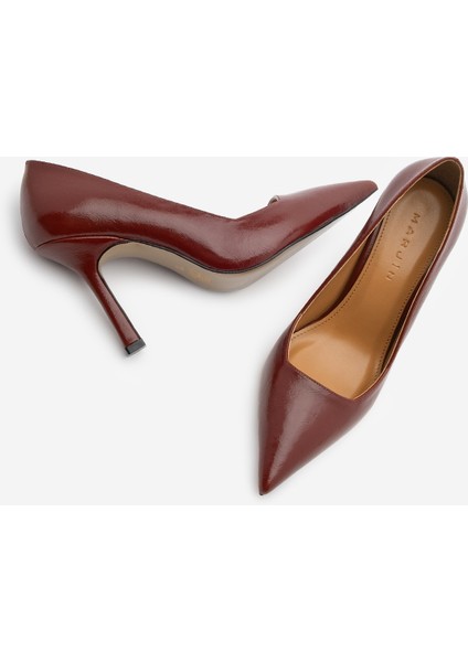 Kadın Stiletto Sivri Burun Klasik Topuklu Ayakkabı Zarte Bordo