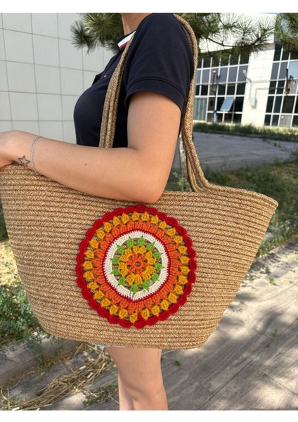 Ethnica Dışı El Örgülü Jüt Hasır Omuz Plaj Çantası modelleri