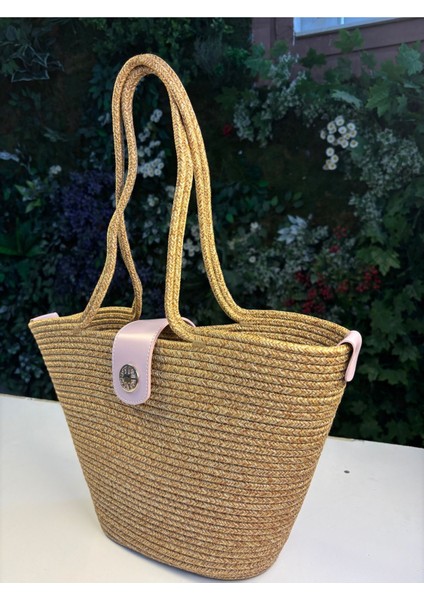 Sardinia Kapaklı Handmade Hasır Tote Plaj ve Günlük Çanta Yazın Modası fırsatları