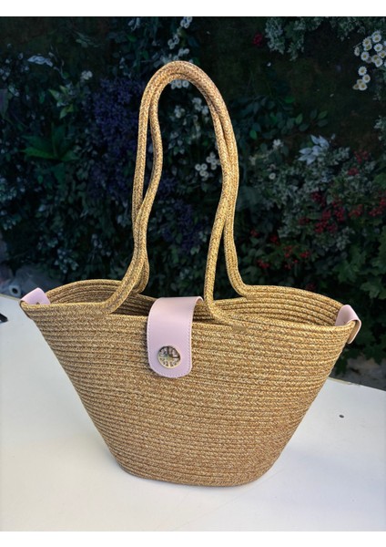 Sardinia Kapaklı Handmade Hasır Tote Plaj ve Günlük Çanta Yazın Modası indirimleri