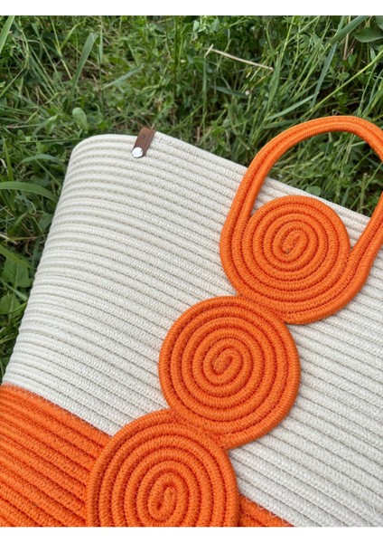 Vanillia Büyük El Yapımı Jüt Plaj Çantası