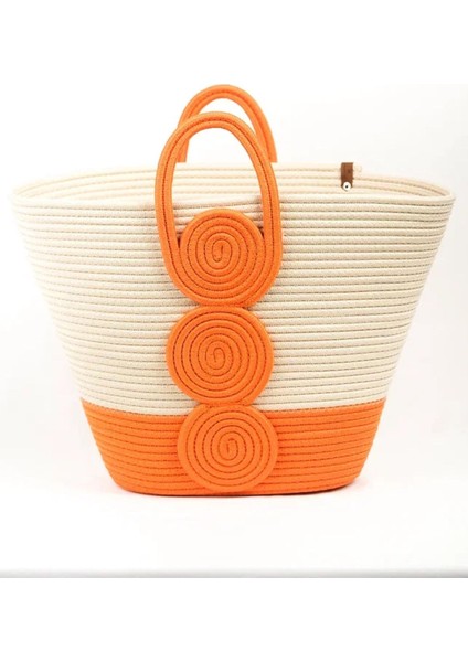 Vanillia Büyük El Yapımı Jüt Plaj Çantası