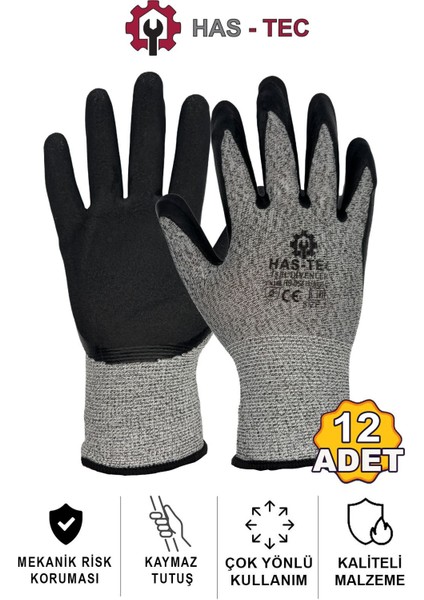 Montaj Eldiveni 12'li | Mekanik Risk Koruması, Kaymaz Tutuş, Çok Yönlü Kullanım (12 Adet)