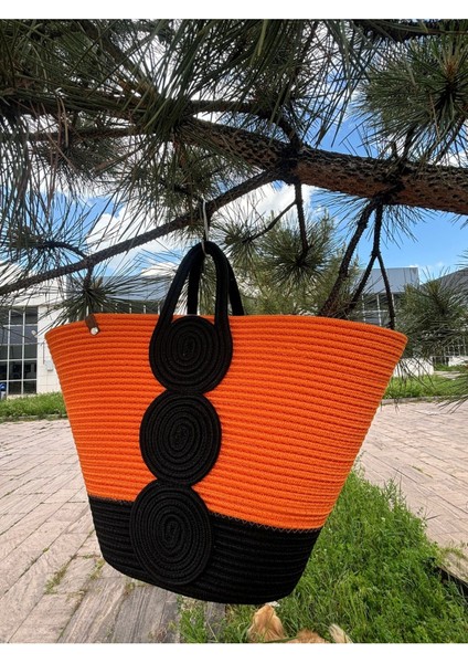 Vanillia Büyük El Yapımı Jüt Plaj Çantası