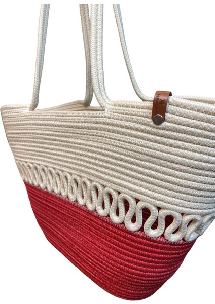 Hasır Jüt Kadın Omuz Çantası, %100 El Yapımı, Pamuk, Vegan, Jüt Hasır Plaj Çantası fırsatları