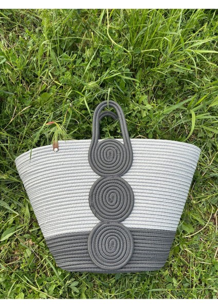 Vanillia Büyük El Yapımı Jüt Plaj Çantası