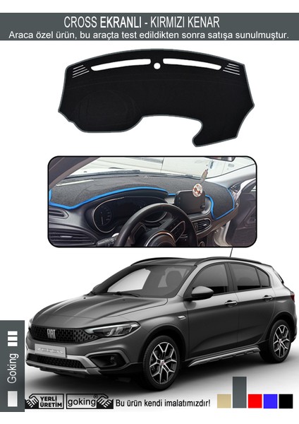 Fiat Egea Cross Torpido Koruyucu - Ekranlı Modele Özel - Tam Uyumlu - Koku Yapmaz - Kenar Rengi Gri fiyatları