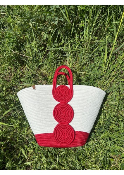 Vanillia Büyük El Yapımı Jüt Plaj Çantası