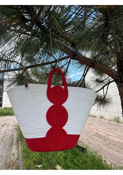 Vanillia Büyük El Yapımı Jüt Plaj Çantası modelleri