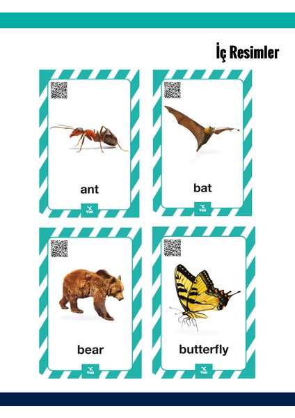 İngilizce Kelime Kartları 1. Sınıf Eğlenceli Öğrenme Seti 96 Adet fiyatları