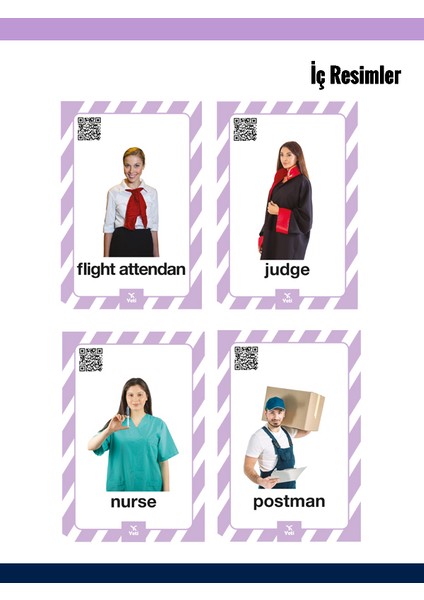 İngilizce Kelime Kartları 1. Sınıf Eğlenceli Öğrenme Seti 96 Adet