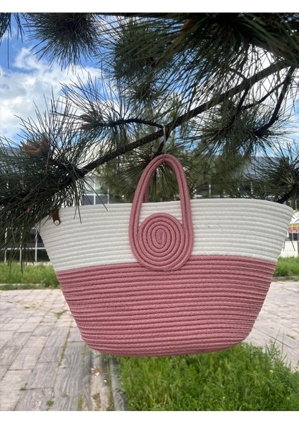 Mini Vanilli El Yapımı Hasır Görünümlü Jüt Plaj Çantası modelleri