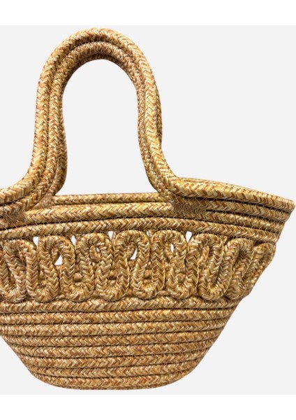 Mara Çocuk Hasır Görünümlü Desenli Plaj Çantası fırsatları