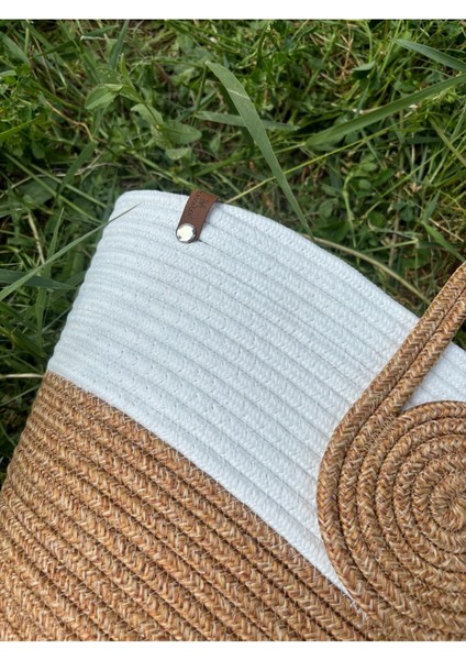 Mini Vanilli El Yapımı Hasır Görünümlü Jüt Plaj Çantası fiyatları