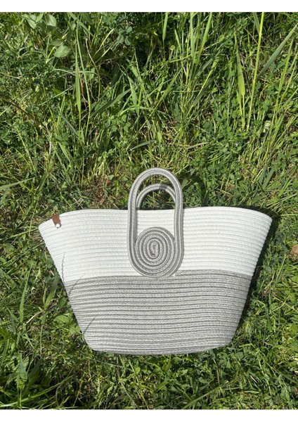 Mini Vanilli El Yapımı Hasır Görünümlü Jüt Plaj Çantası modelleri