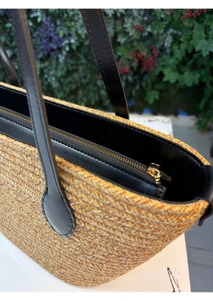 Bondi Hasır Fermuarlı Iç Cepli Plaj Çantası modelleri