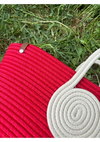 Mini Vanilli El Yapımı Hasır Görünümlü Jüt Plaj Çantası fırsatları