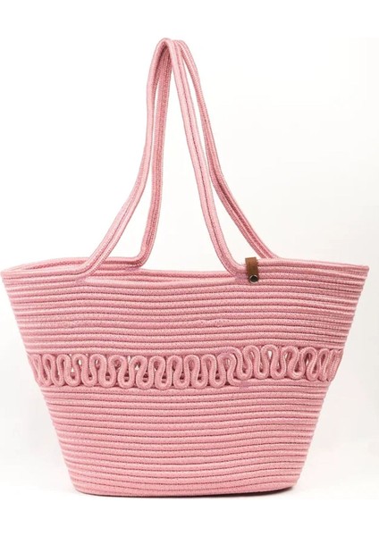 Kopya - Hasır Jüt Kadın Omuz Çantası, %100 El Yapımı, Pamuk, Vegan, Jüt Hasır Plaj Çantası