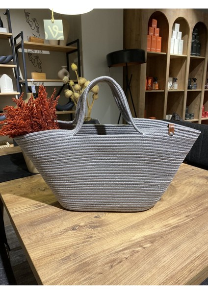 Jüt Hasır Görünümlü Plaj Çantası Jüt Kol Çantası Vegan Çanta fiyatları