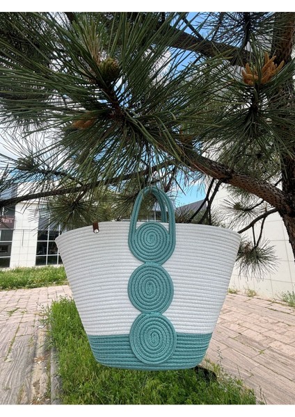 Vanillia Büyük El Yapımı Jüt Plaj Çantası