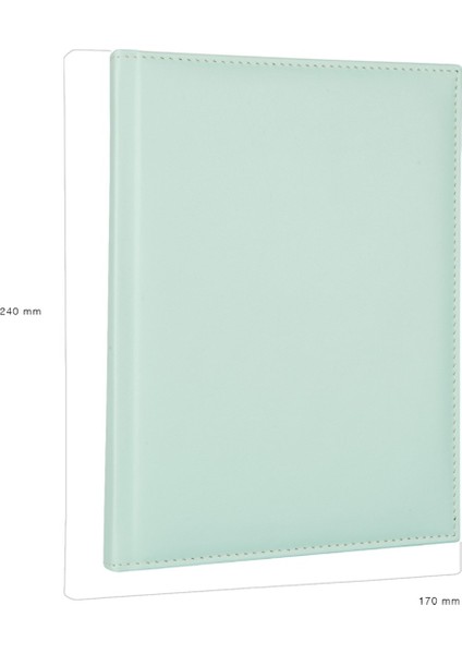 2026 YENİ YIL Tarihli Günlük Çizgili Ajanda Diplomat Deri Kapak 17*24 cm. Su Yeşili indirimleri