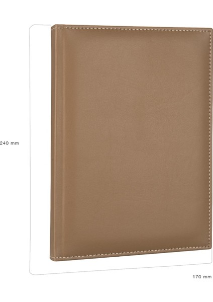 2026 YENİ YIL Tarihli Günlük Çizgili Ajanda Diplomat Deri Kapak 17*24 cm. Vizon indirimleri