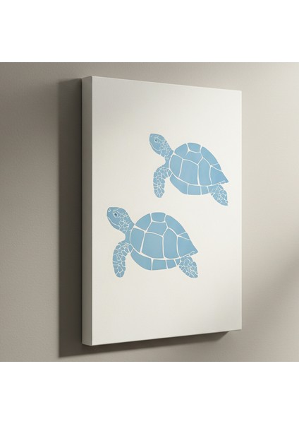 Açık Mavi Kaplumbağa Illüstrasyon Tablosu