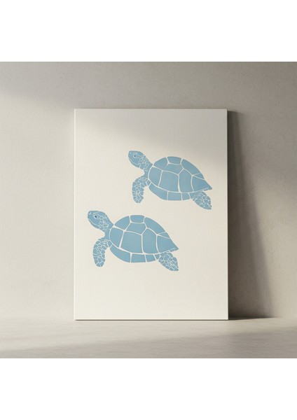 Açık Mavi Kaplumbağa Illüstrasyon Tablosu fiyatları