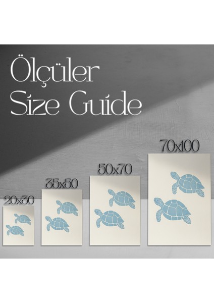 Açık Mavi Kaplumbağa Illüstrasyon Tablosu modelleri