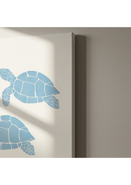 Açık Mavi Kaplumbağa Illüstrasyon Tablosu indirimleri