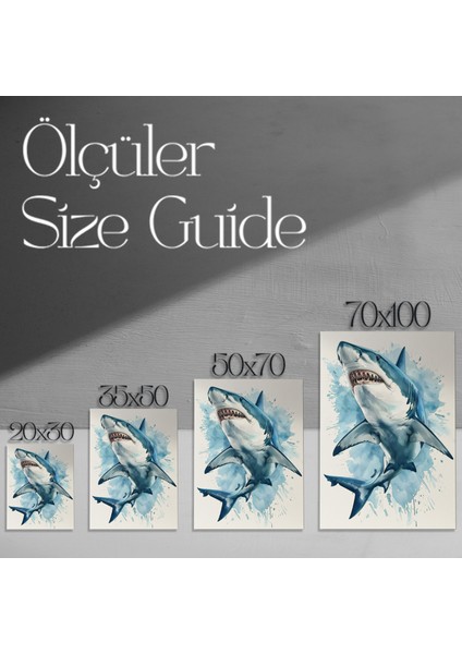 Mavi Sularda Köpekbalığı Tablosu modelleri