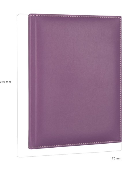 2026 YENİ YIL Tarihli Günlük Çizgili Ajanda Diplomat Deri Kapak 17*24 cm. Lila indirimleri