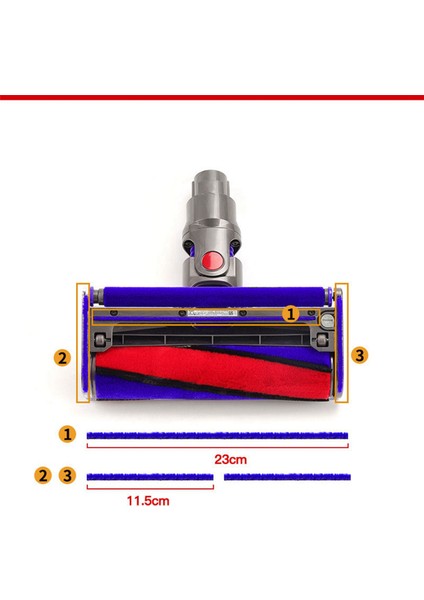 16PCS Dyson V6 V6 V7 V8 V11 V11 Vakum Süpürge Yumuşak Silindir Temiz Kafası Değiştirme Vakum Için Yumuşak Peluş Şeritler (Yurt Dışından) fırsatları
