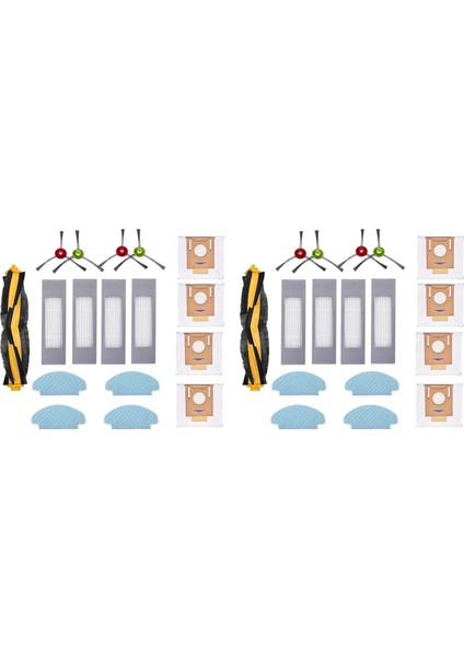 2x Ecovacs Deebot N10 N10 Plus Robot Vakum Süpürücü Ana Yan Fırça Hepa Filtre Mop Bez Toz Torbası Yedek Parçalar (Yurt Dışından)