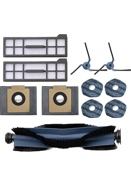 11PCS Eufy X10 Pro Omni Robot Vakum Için Yedek Kit - Ana Fırça, Yan Fırçalar, Mop Kumaşları, Toz Torbası, Filtre (Yurt Dışından)
