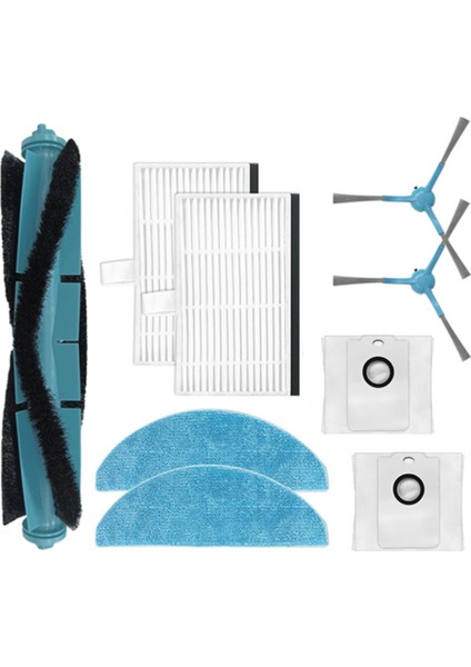 Cecotec Conga Için 9 Adet 7490 Ölümsüz / 8290 Ölümsüz Vakum Süpürge Yedek Filtre Mop Toz Torbası Ana Yan Fırça (Yurt Dışından)