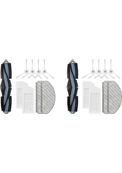 Ecovacs Için 2set Deebot T10 Plus Robot Vakum Temizleyici Yedek Yedek Parçalar Ana Fırça Yan Fırça Hepa Filtre Mop Rag (Yurt Dışından)