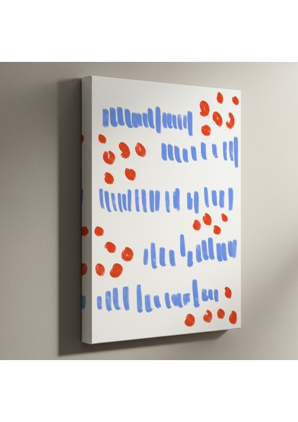 Soyut Mavi ve Kırmızı Çizgiler Tablosu