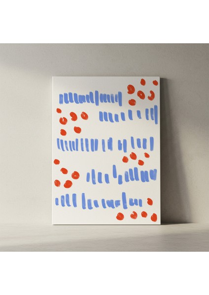 Soyut Mavi ve Kırmızı Çizgiler Tablosu fiyatları