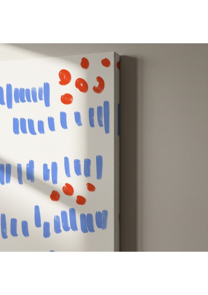 Soyut Mavi ve Kırmızı Çizgiler Tablosu indirimleri