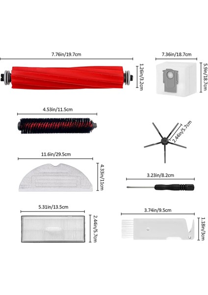 Roborock S7 Maxv Ultra/s7 Pro Ultra Vakum Süpürücü Ana Yan Fırça Hepa Filtre Mop Bez Tuz Torbaları Yedek Parçalar (Yurt Dışından) modelleri