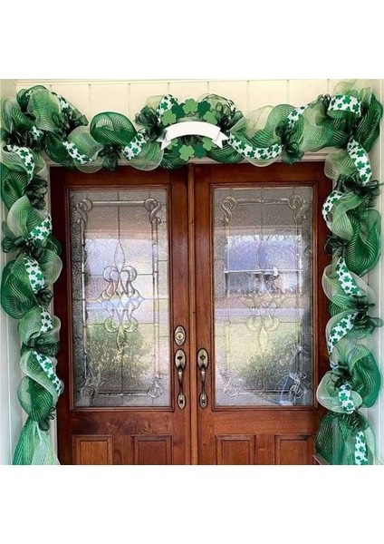 8 Rulo St. Patrick Günü Poli Örgü Şeridi, Yeşil Beyaz Kablolu Kenar Şeridi 10 Inç x 30 Feet Poli Deco Mesh Şeridi (Yurt Dışından) modelleri