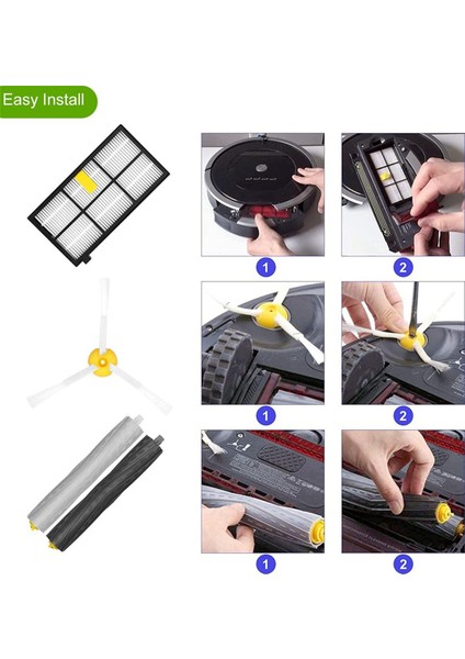 Irobot Roomba Için 2x 800 Serisi 850 860 861 866 870 880 890 900 Serisi 960 980 981 985 Vakum Süpürge Değiştirme Kiti (Yurt Dışından) fırsatları