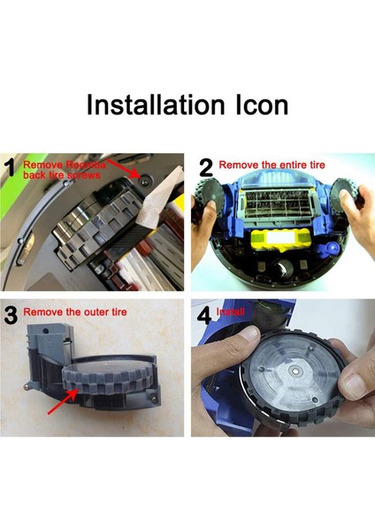 8pcs Irobot Roomba Tekerlekleri Için Lastikler 500 600 700 800 ve 900 Serisi Anti-Kayma, Büyük Yapışma ve Kolay Montaj (Yurt Dışından) modelleri