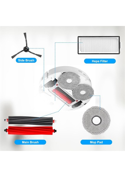 Roborock Q Revo Master Robot Vakum Temizleyici Ana Yan Fırça Hepa Filtre Mop Kumaş Toz Torbaları Yedek Parçalar (Yurt Dışından) modelleri